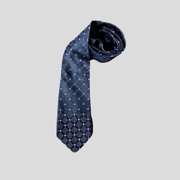 Donald J. Trump Mens Necktie Black Silk with Pink Accents Signature Collection
